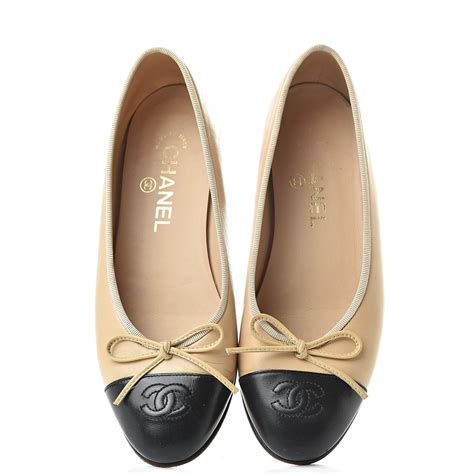 ballerine chanel beige et noire|chanel ballerina.